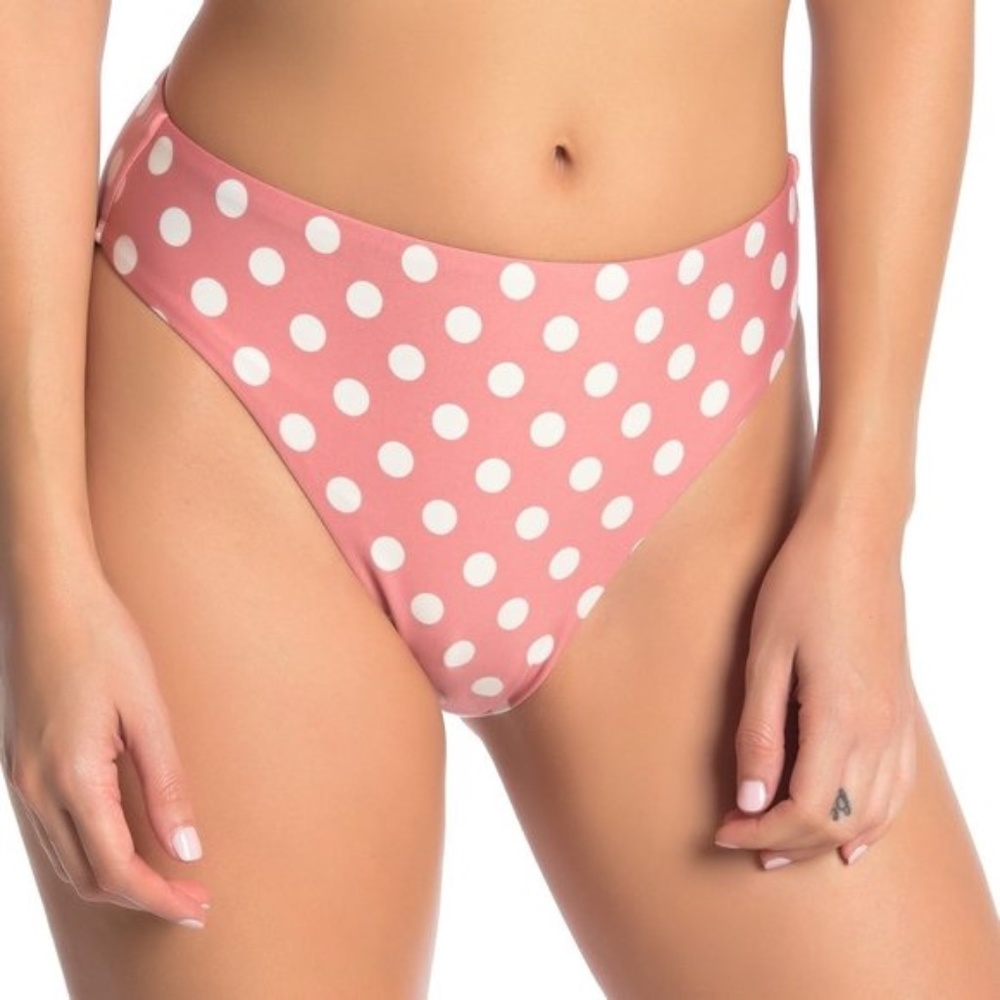 PILYQ Kimmy High Waisted Polka Dot Bikini Bottoms